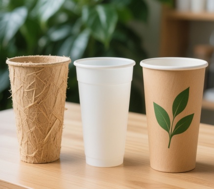 Corrugated wall paper coffee cup